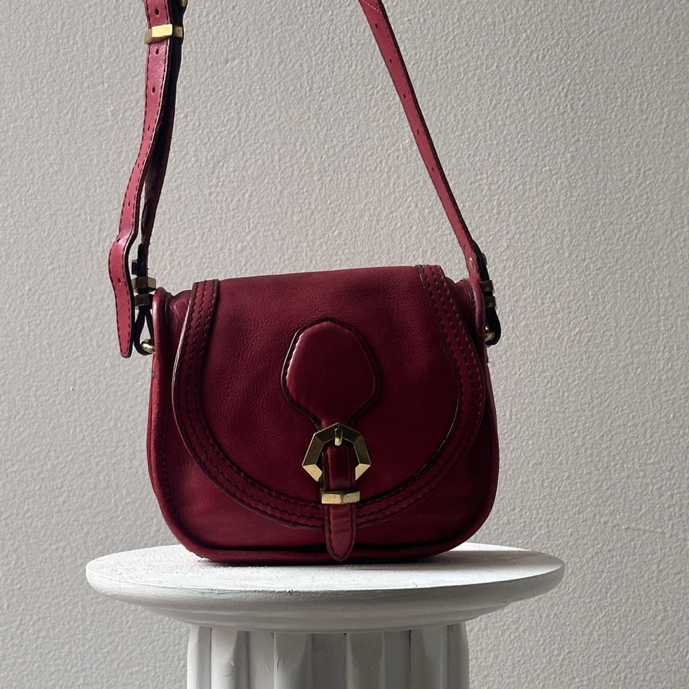 Dr. Yany Chic Burgundy Leather Crossbody Bag - Picture 2 of 9
